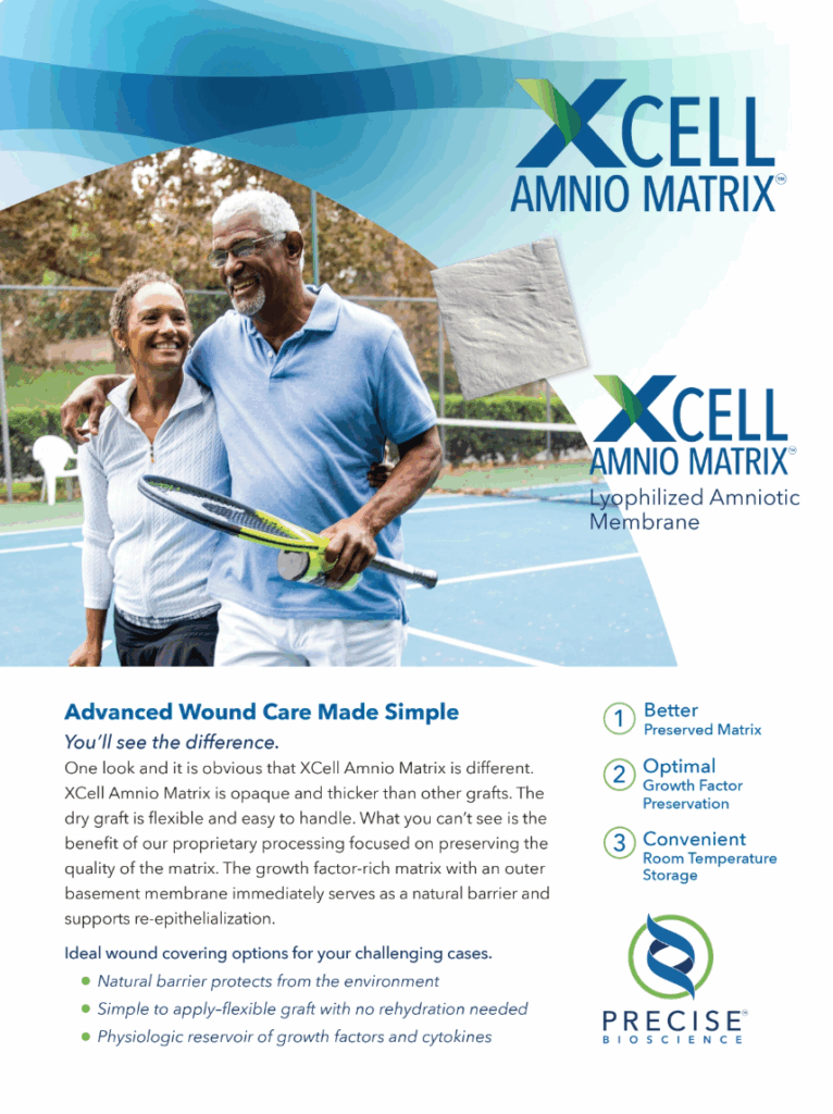 Elderly couple enjoying gardening with XCell Amnio Matrix for advanced wound care.